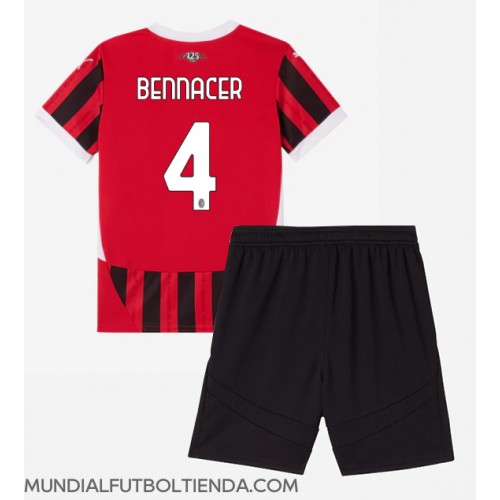 Camiseta AC Milan Ismael Bennacer #4 Primera Equipación Replica 2024-25 para niños mangas cortas (+ Pantalones cortos)